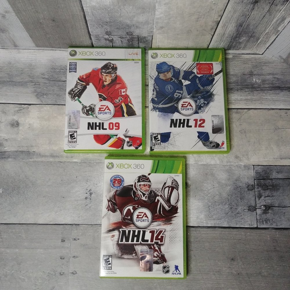 Xbox 360 NHL Lot of 3 NHL Games 09, 12, 14 EA Sports